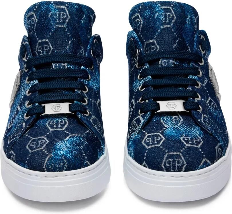 Philipp Plein Low-top sneakers met monogram jacquard Blauw - Foto 3