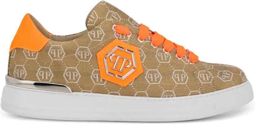 Philipp Plein Low-top sneakers met monogram jacquard Bruin