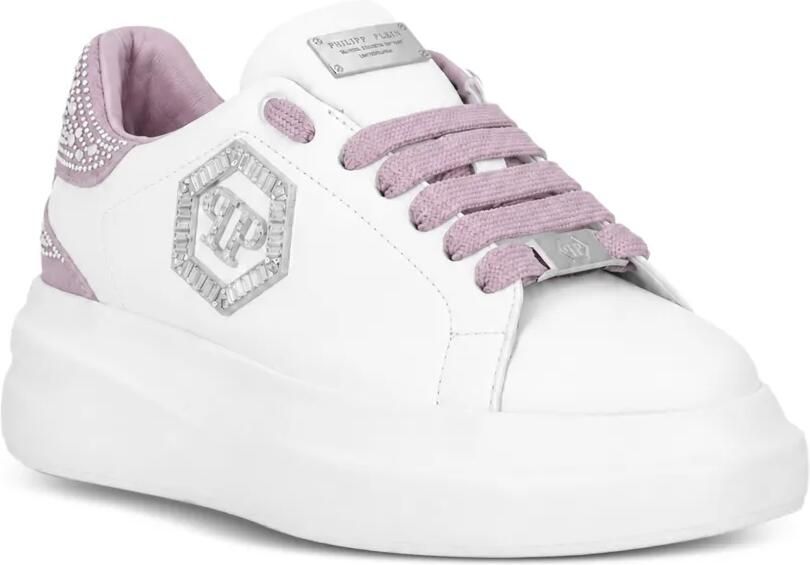 Philipp Plein Megastar low-top sneakers met stras Wit