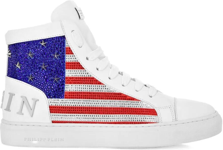 Philipp Plein Mid-top sneakers met stervormige studs Wit