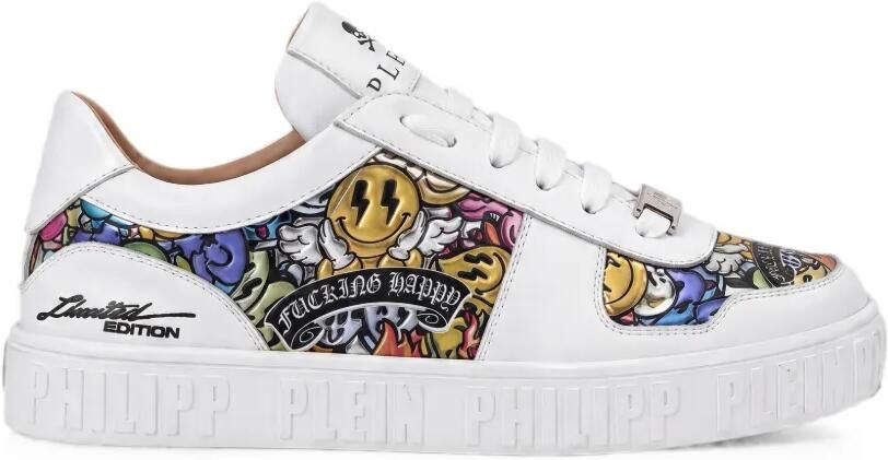 Philipp Plein Mirror Smile sneakers met grafische print Wit