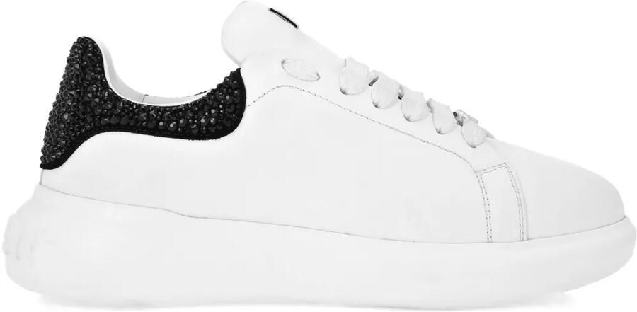 Philipp Plein Mix Strass sneakers verfraaid met kristallen en plateauzool Wit