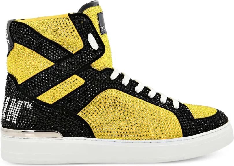 Philipp Plein Money Beast sneakers verfraaid met stras Geel