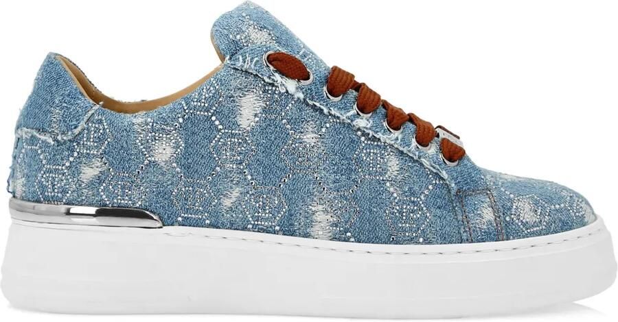 Philipp Plein Monogram Strass sneakers Blauw