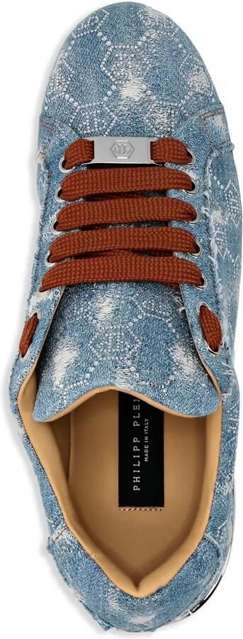Philipp Plein Monogram Strass sneakers Blauw - Foto 5
