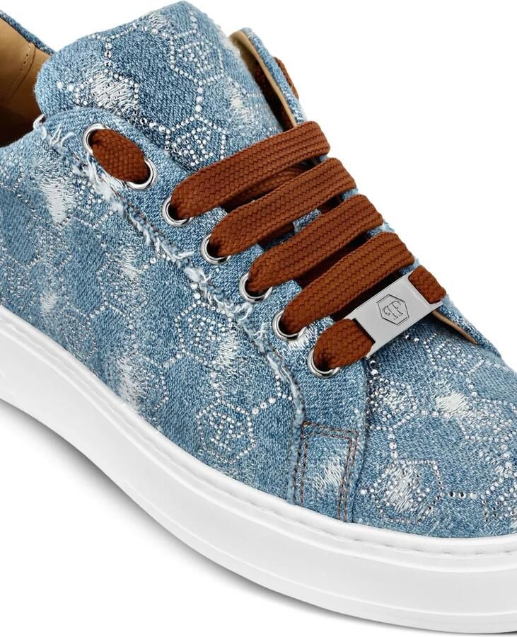 Philipp Plein Monogram Strass sneakers Blauw - Foto 2