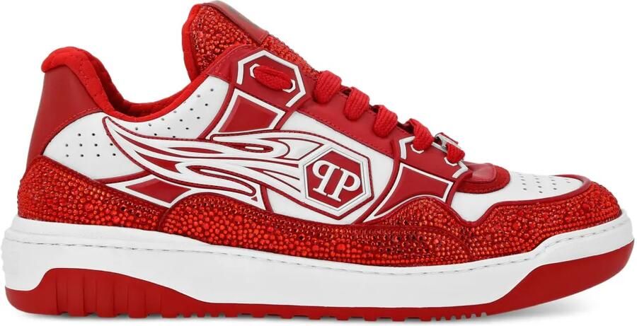 Philipp Plein Moon Walker leren low-top sneakers Rood