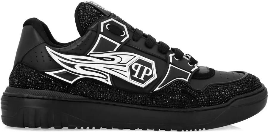 Philipp Plein Moon Walker leren low-top sneakers Zwart