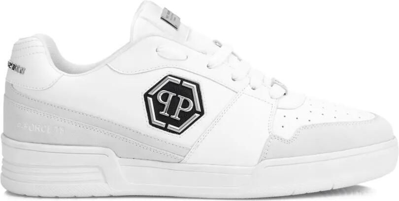 Philipp Plein P-Force 78 leren sneakers met logoplakkaat Wit