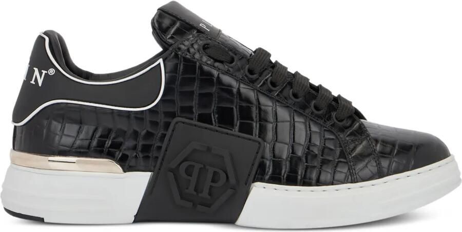 Philipp Plein Phantom Kick$ Cocco low-top sneakers met reliëf Zwart