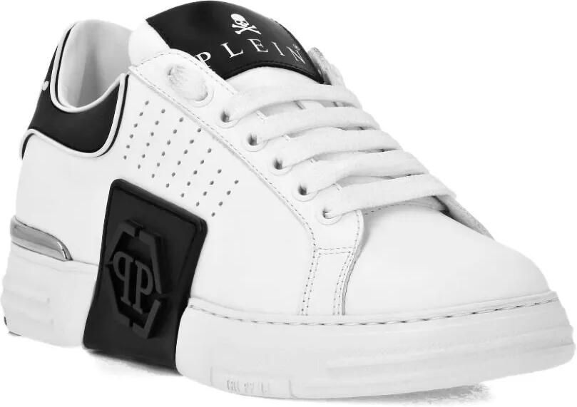 Philipp Plein Phantom Kick$ geperforeerde sneakers Wit