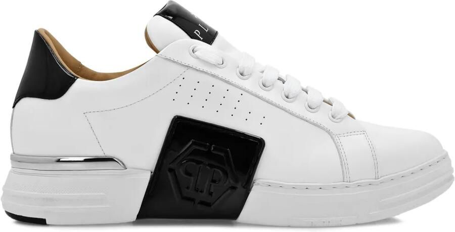 Philipp Plein Phantom Kick$ low-top leren sneakers Wit