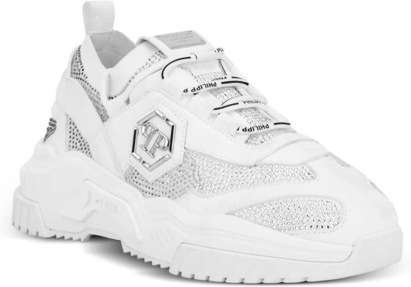 Philipp Plein Predator low-top sneakers met stras Wit - Foto 3