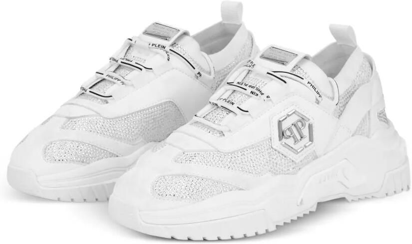 Philipp Plein Predator low-top sneakers met stras Wit - Foto 4