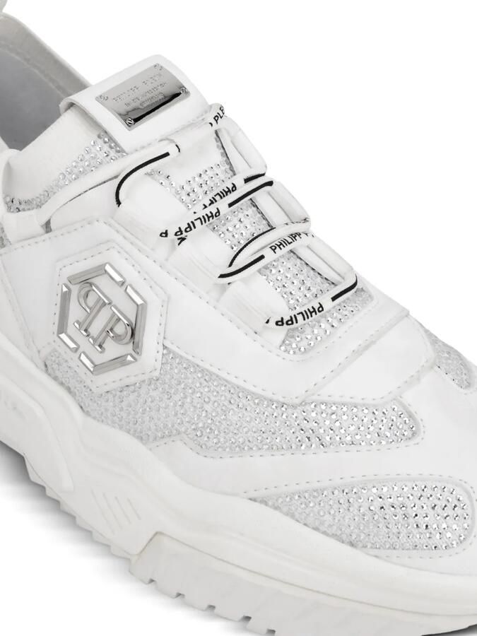 Philipp Plein Predator low-top sneakers met stras Wit - Foto 2