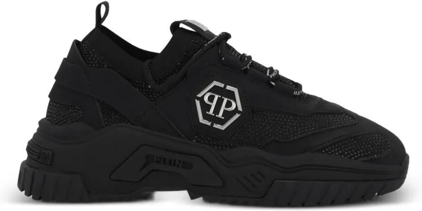 Philipp Plein Predator low-top sneakers met stras Zwart