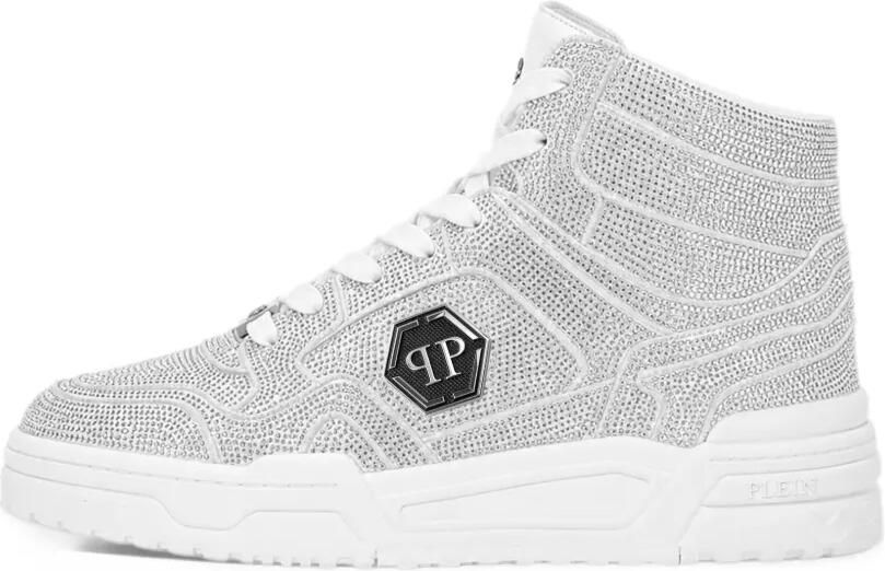 Philipp Plein Predator V2 Strass mid-top sneakers Zilver