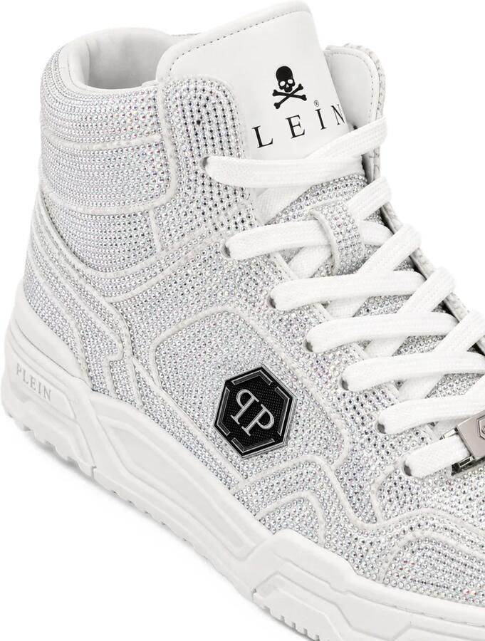 Philipp Plein Predator V2 Strass mid-top sneakers Zilver - Foto 2