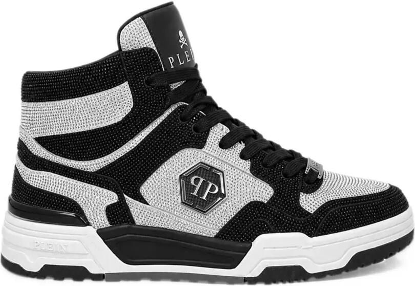 Philipp Plein Predator V2 Strass mid-top sneakers Zwart