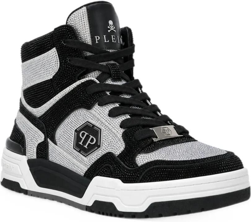 Philipp Plein Predator V2 Strass mid-top sneakers Zwart - Foto 3