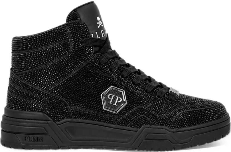 Philipp Plein Predator V2 Strass mid-top sneakers Zwart
