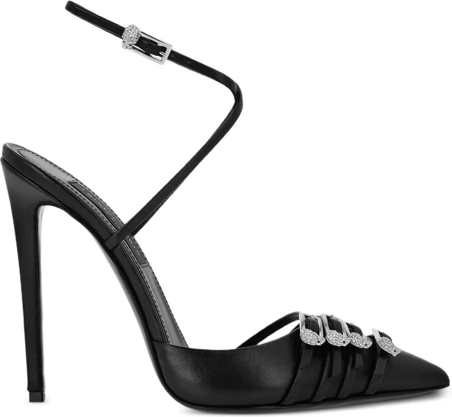 Philipp Plein Pumps met enkelbandje en gesp Zwart