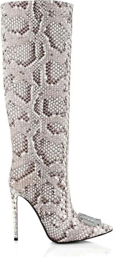 Philipp Plein python leren laarzen Beige