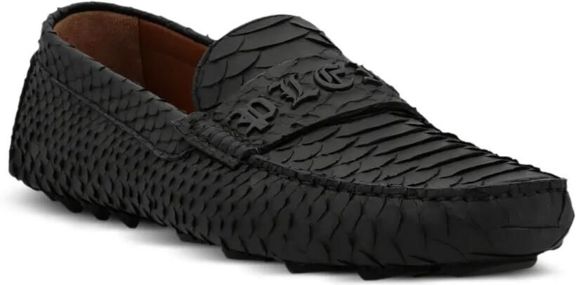 Philipp Plein Python leren mocassins Zwart - Foto 2