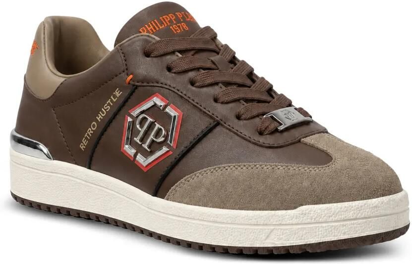Philipp Plein Retro Hustle low-top sneakers Bruin - Foto 3