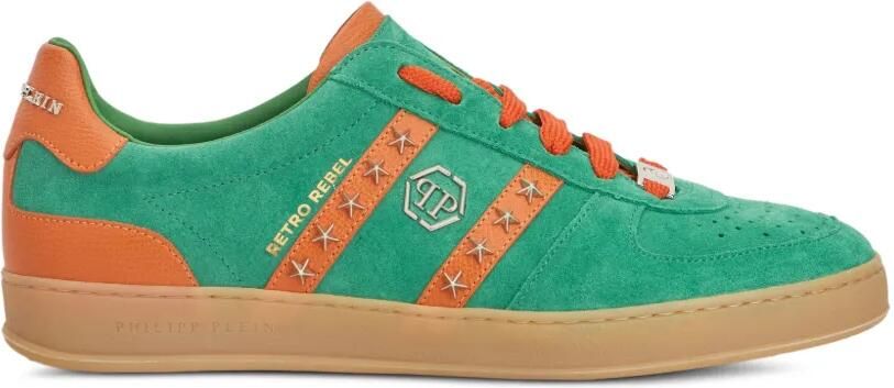 Philipp Plein Retro Rebel suède sneakers met studs Groen