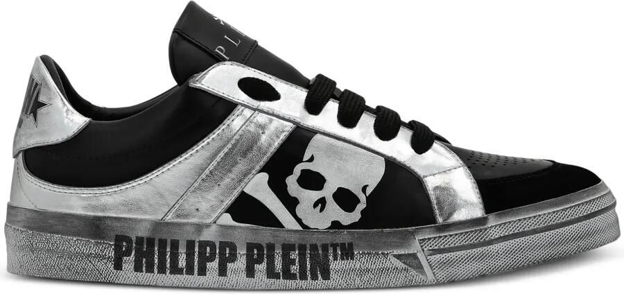 Philipp Plein Retrokickz TM leren sneakers Zwart