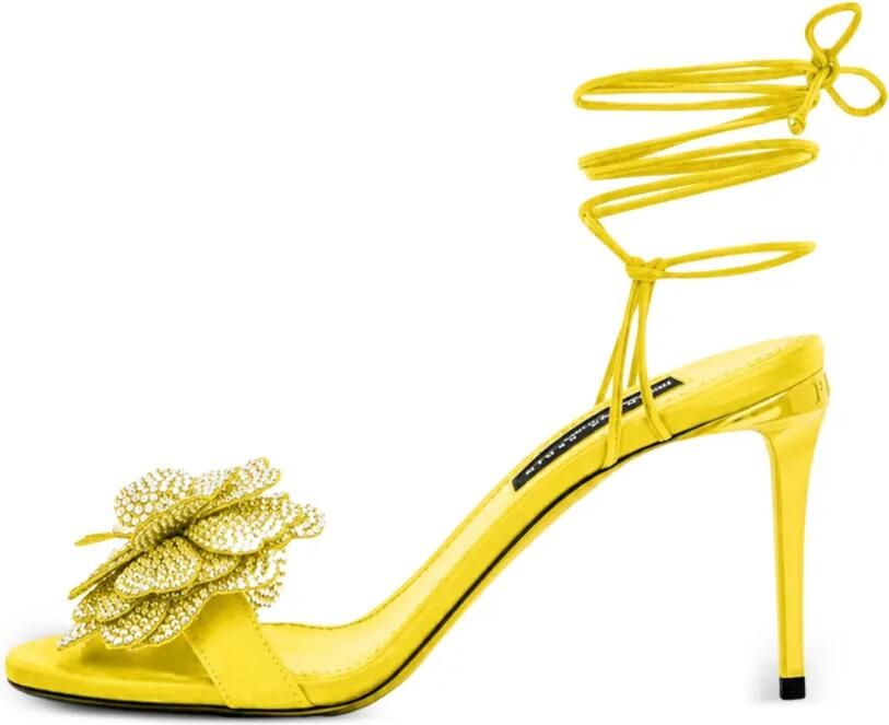 Philipp Plein Sandalen met hoge hak en veters Geel - Foto 4