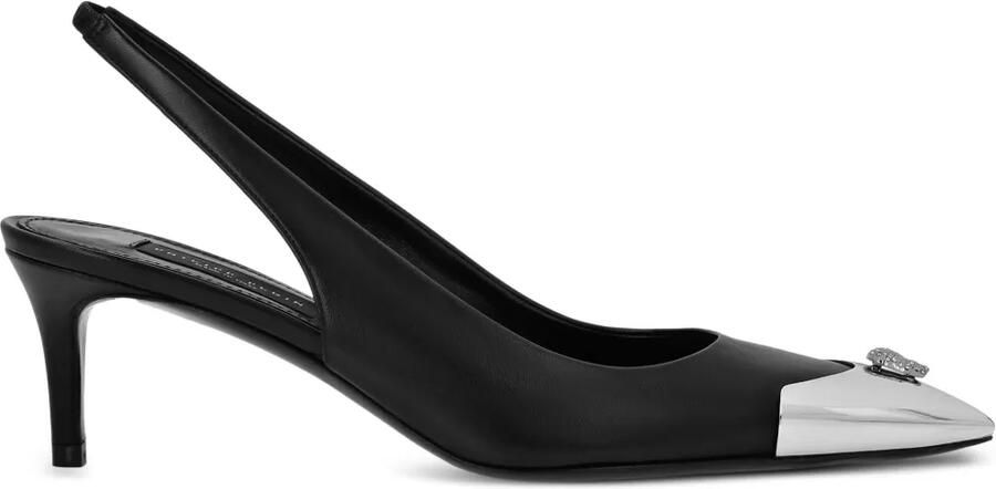 Philipp Plein Skull Strass slingback pumps Zwart