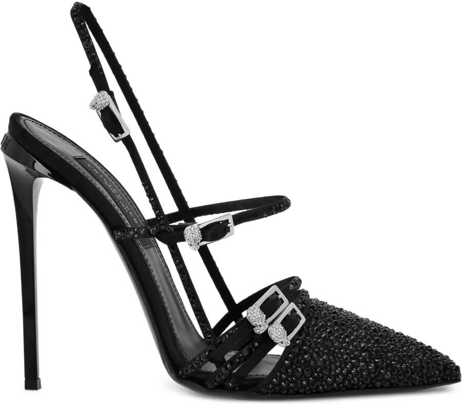 Philipp Plein Slingback pumps met hoge hak en stras Zwart