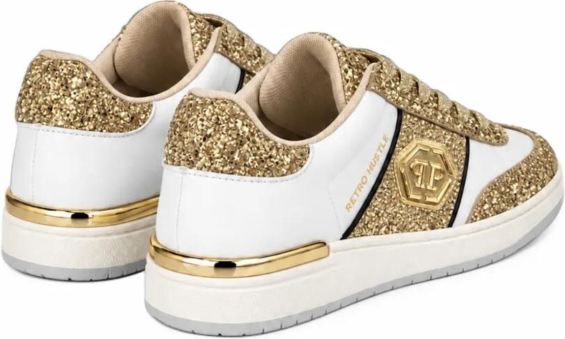 Philipp Plein sneakers retro hustle mix glitter Goud - Foto 4