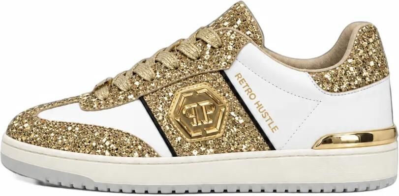 Philipp Plein sneakers retro hustle mix glitter Goud - Foto 5