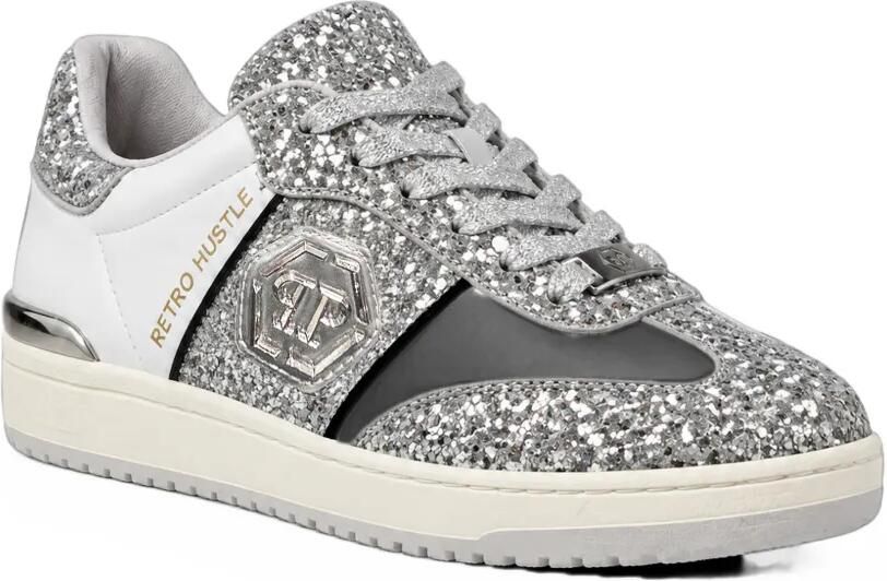 Philipp Plein sneakers Retro Hustle mix glitter Zilver - Foto 3