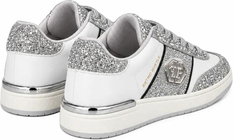 Philipp Plein sneakers Retro Hustle mix glitter Zilver - Foto 4