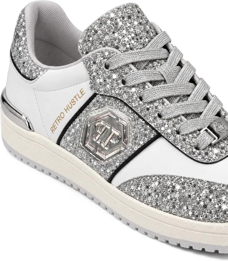 Philipp Plein sneakers Retro Hustle mix glitter Zilver - Foto 2