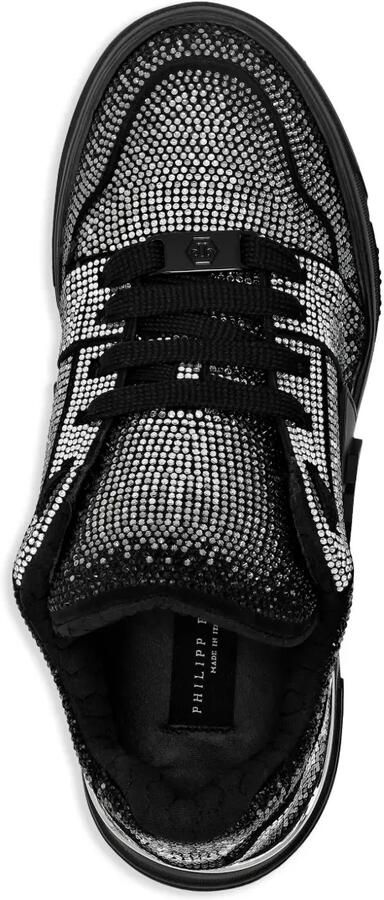 Philipp Plein Suède low-top sneakers met stras Zwart - Foto 4