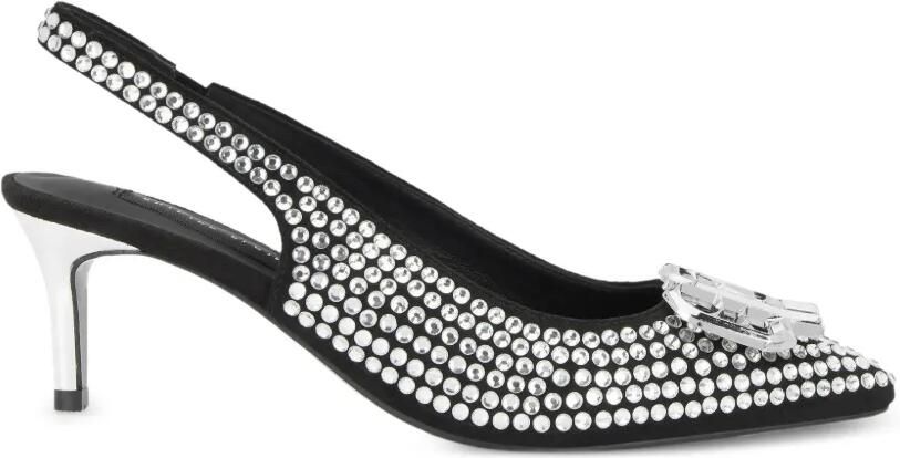 Philipp Plein Suède slingback schoenen met stras Zilver