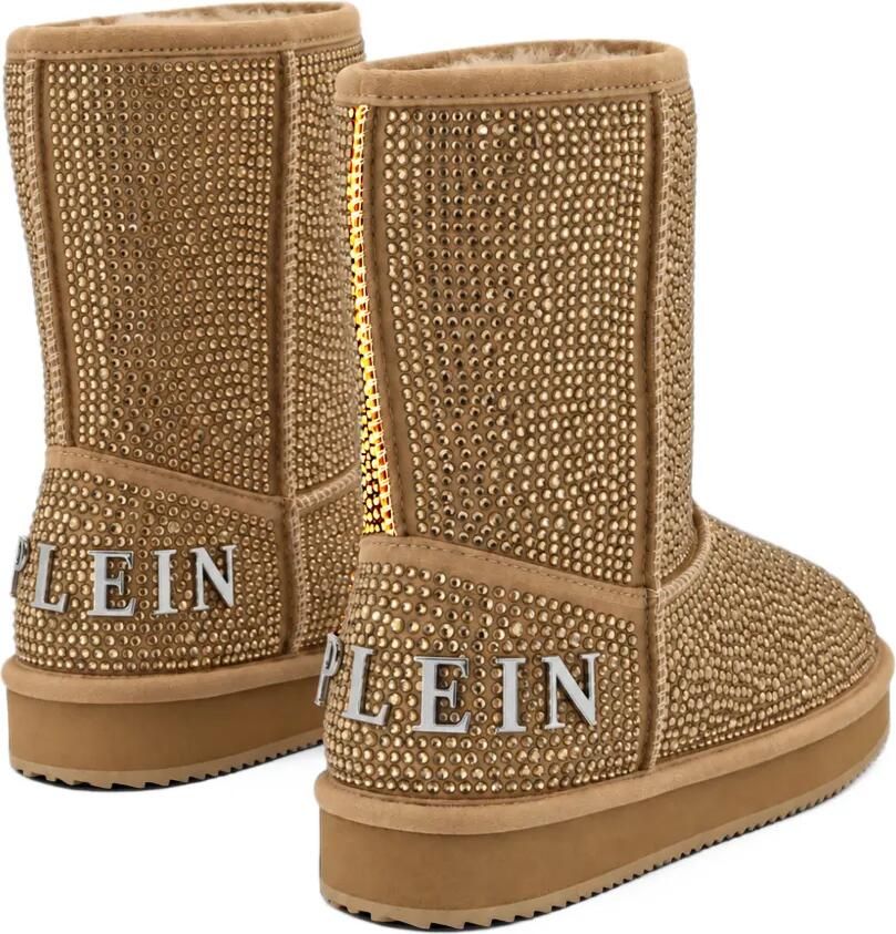 Philipp Plein Winterlaarzen met stras Beige - Foto 3