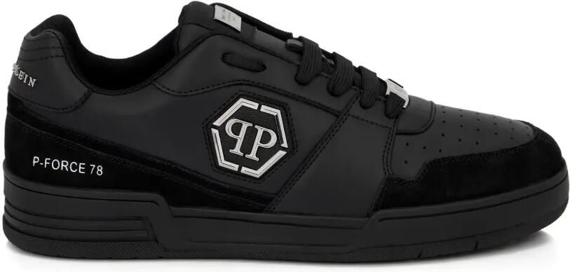 Philipp Plein x P-FORCE leren low-top sneakers Zwart