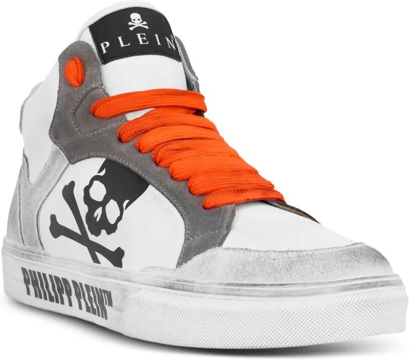 Philipp Plein x Retrokickz high-top sneakers met doodskop Wit - Foto 4
