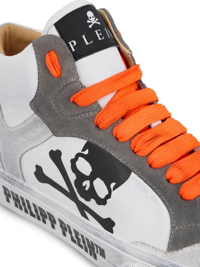 Philipp Plein x Retrokickz high-top sneakers met doodskop Wit - Foto 3
