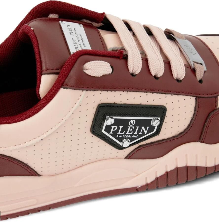 Philipp Plein x STREET KING geperforeerde leren low-top sneakers Beige