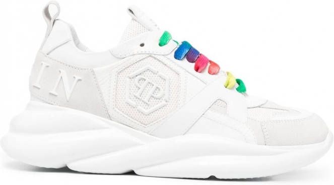 Philipp Plein Runner sneakers met colourblocking Wit