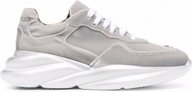 Philipp Plein Runner fluwelen sneakers Zilver