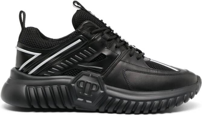 Philipp Plein Runner sneakers met vlakken Zwart