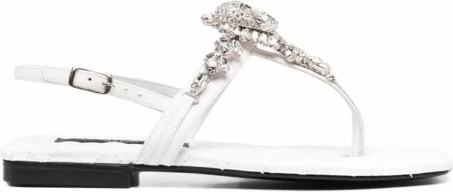 Philipp Plein Sandalen met kristallen Wit